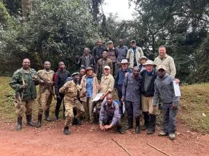 Tourists After trekking to see gorillas in Uganda’s Bwindi National Park in December