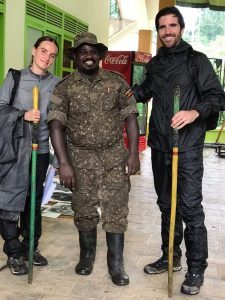 Couple celebrating their wedding anniversary during a romantic gorilla trek in Uganda with Native Africa Tours.