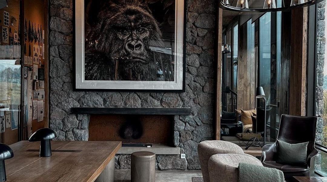 Sitting Lounge at one of the High End Lodges in Volcanoes Rwanda