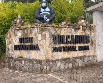 Photo of the Volcanoes National Park Main Entrance where Gorilla Trekking in Rwanda Starts