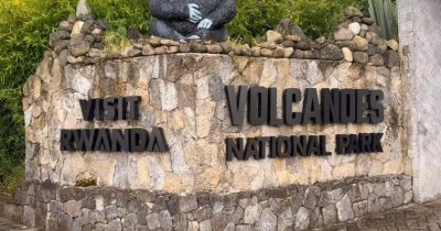 Photo of the Volcanoes National Park Main Entrance where Gorilla Trekking in Rwanda Starts
