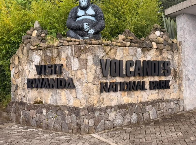 Photo of the Volcanoes National Park Main Entrance where Gorilla Trekking in Rwanda Starts