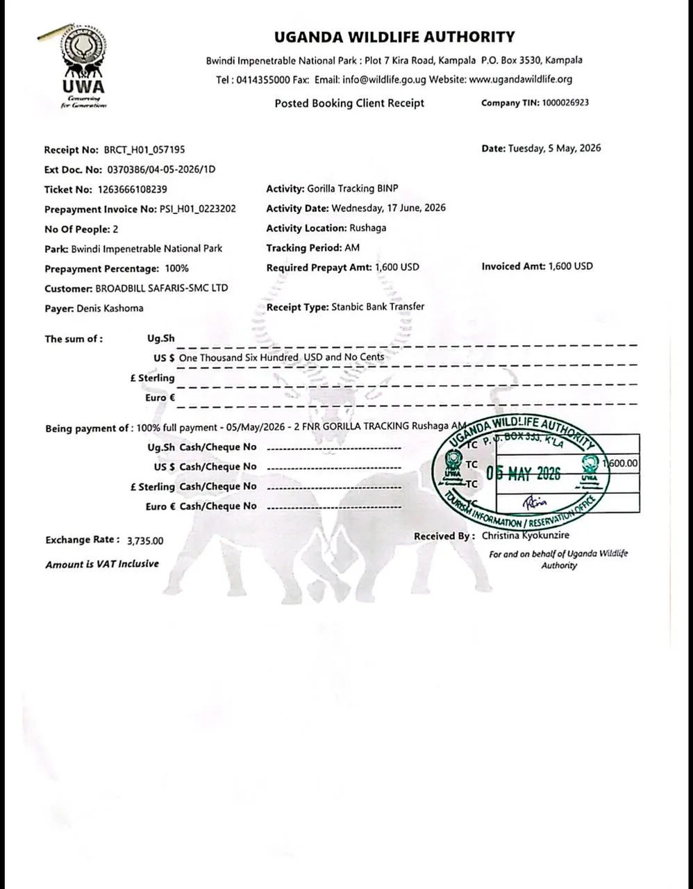 Cancellation and refunds for gorilla permits in Uganda gorilla trekking in Bwindi forest