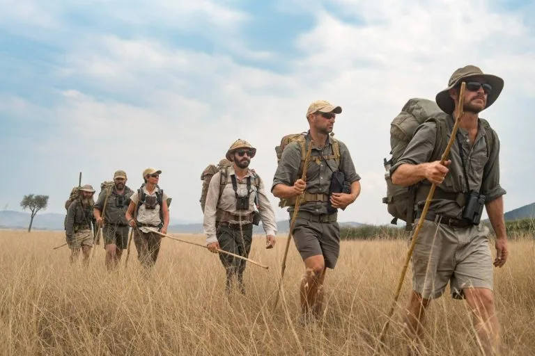 Native Africa Tours Guests on a Walking Tour in the plains of Akagera park in Rwanda.