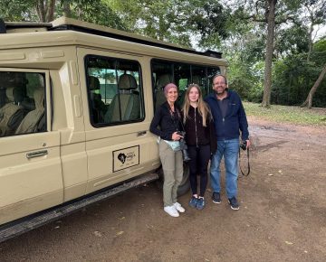 An american family on 15 Days Uganda primates Savannah and Nile Safari with Native Africa Tours