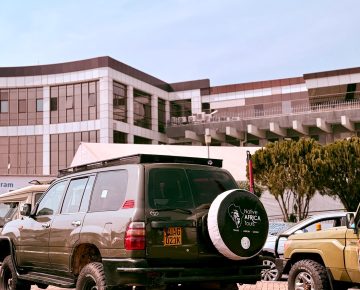 Native Africa Tours Safari Jeep ready to pick Guests for a 2 days Rwanda safari Tour to Volcanoes National Park.
