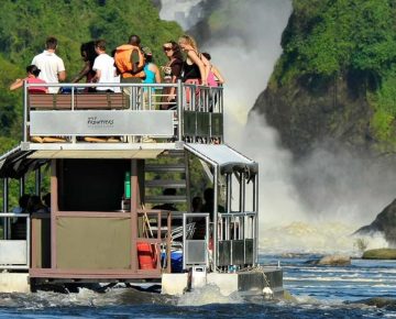 Murchison Falls Boat Trip with Guests on 14 Days Budongo Chimps and Rwenzori Trek